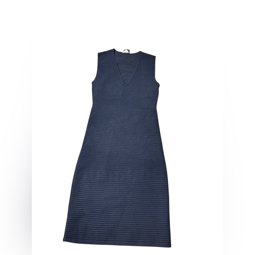 T‎ by Alexander Wang Dress Ribbed Bodycon Cutout Back Stretch Mini Blue SP